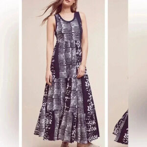 Anthropologie Holding Horses Ismene Tiered Maxi Dress Sz Small Patchwork Print